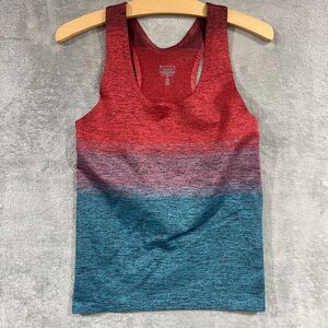 Athleta Womens Tank Top Relay Tank Red Blue Gradient Ombre Athletic Active Sz M